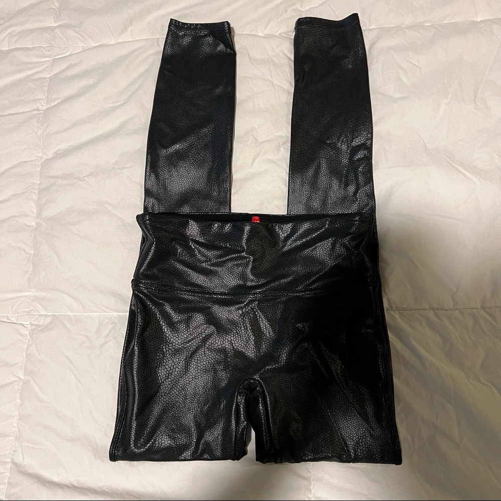 spanx croc leather leggings